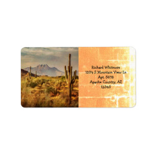 Saguaro Cacti Arizona Wüste Aussicht auf die Berge Adressaufkleber