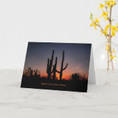 Saguaro Cacti bei Sonnenuntergang Karte (Gelbe Blume)