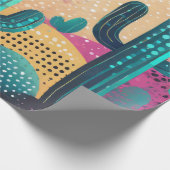 Saguaro cacti im landschaftlich gepunkteten Hinter Geschenkpapier (Ecke)