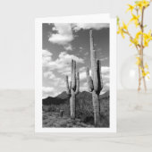 Saguaro Cacti Sonoran Desert Foto Grußkarten Karte (Gelbe Blume)
