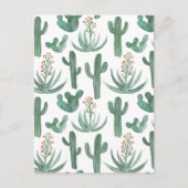 Saguaro Cactus Aloe Watercolor Muster Einfaches De Postkarte (Vorderseite)