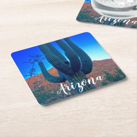 Saguaro Cactus Arizona Rechteckiger Pappuntersetzer (angewinkelt)