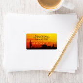 Saguaro Cactus Arizona Sunset Red Orange & Yellow Adressaufkleber (Insitu)