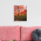 Saguaro Cactus Arizona Sunset Terracotta Red 11x14 Leinwanddruck (Insitu (Wohnzimmer))
