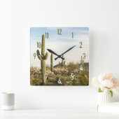 Saguaro Cactus, Arizona, USA Quadratische Wanduhr (Zuhause)