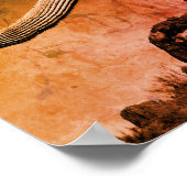 Saguaro Cactus Art Fotografy in Rustic Style Poster (Ecke)