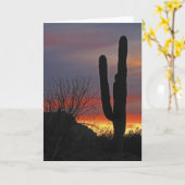 Saguaro Cactus at Sunset, Blank Greeting Card Karte (Gelbe Blume)
