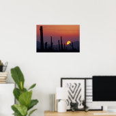 Saguaro Cactus Carnegiea gigantea), Sunset, Poster (Heimbüro)