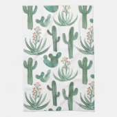 Saguaro Cactus Desert Aloe Pattern Wasserfarbe Geschirrtuch (Vertikal)