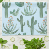 Saguaro Cactus Desert Aloe Pattern Wasserfarbe Geschirrtuch (Gefaltet)