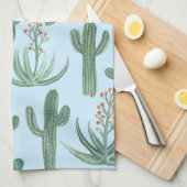 Saguaro Cactus Desert Aloe Pattern Wasserfarbe Geschirrtuch (Viertel Falte)