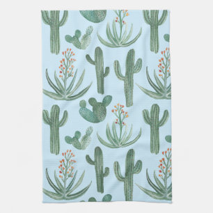Saguaro Cactus Desert Aloe Pattern Wasserfarbe Geschirrtuch