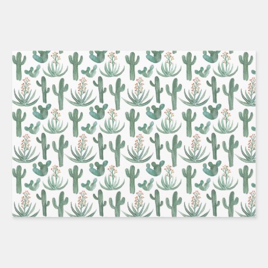 Saguaro Cactus Desert Aloe Pflanze Geschenkpapier Set (Vorderseite 3)