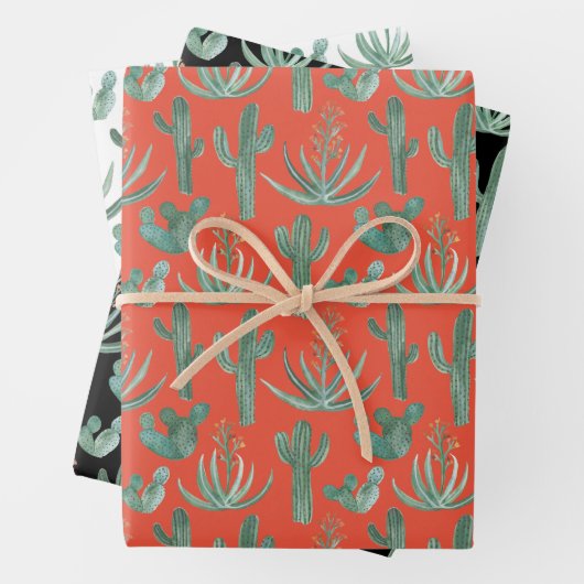 Saguaro Cactus Desert Aloe Pflanze Geschenkpapier Set (Beispiel)