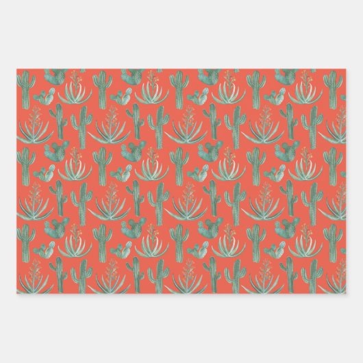 Saguaro Cactus Desert Aloe Pflanze Geschenkpapier Set (Vorderseite)