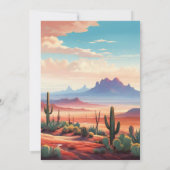 Saguaro Cactus Desert Landscape Wedding Einladung (Rückseite)