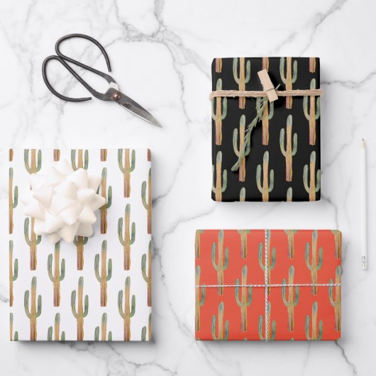 Saguaro Cactus Desert Pflanze Weihnachtsgeschenk Geschenkpapier Set (Vorderseite)