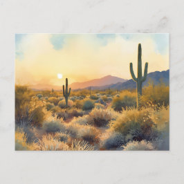 Saguaro Cactus Desert Sunset Postkarte