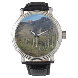 Saguaro Cactus et Catalina Mountains, Tucson AZ Armbanduhr