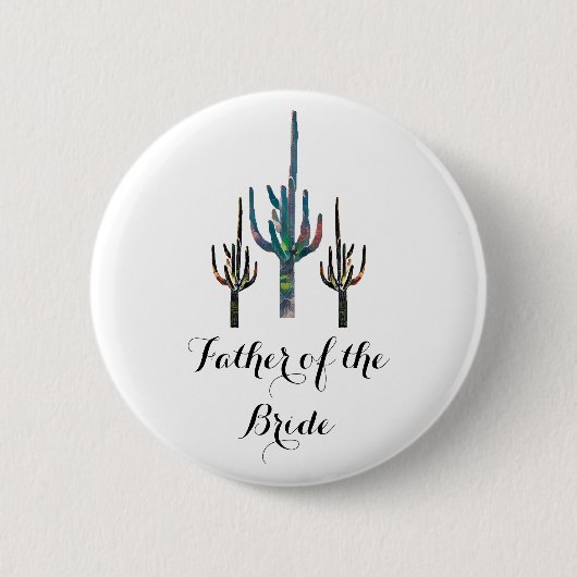 Saguaro Cactus Father of the Bride Button (Vorderseite)