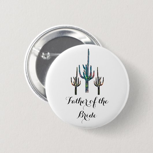 Saguaro Cactus Father of the Bride Button (Vorne & Hinten)