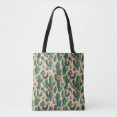Saguaro Cactus Floral Seamless Pattern Tasche (Vorderseite)