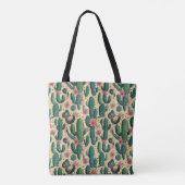 Saguaro Cactus Floral Seamless Pattern Tasche (Rückseite)