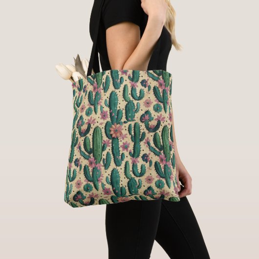 Saguaro Cactus Floral Seamless Pattern Tasche (Von Nahem)