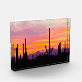 Saguaro Cactus Forest at Sunset Fotoblock (Links)