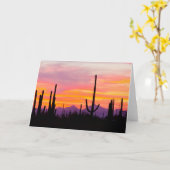 Saguaro Cactus Forest at Sunset Karte (Gelbe Blume)