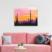 Saguaro Cactus Forest at Sunset Leinwanddruck (Insitu (Wohnzimmer))