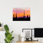 Saguaro Cactus Forest at Sunset Poster (Heimbüro)