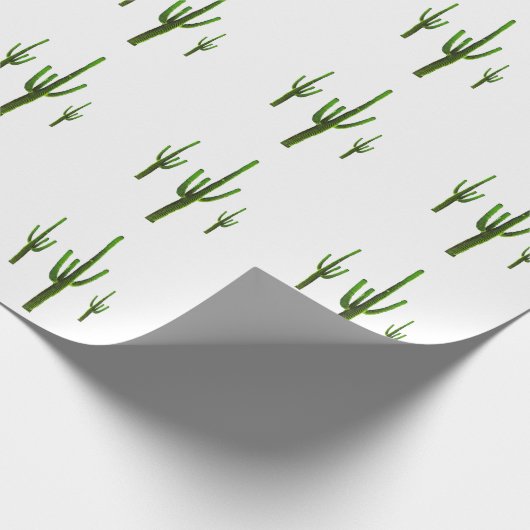Saguaro Cactus Green Pattern Wüste Geschenkpapier (Ecke)