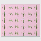 Saguaro Cactus Green Pattern Wüste Pink Geschenkpapier (Flach)