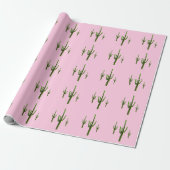Saguaro Cactus Green Pattern Wüste Pink Geschenkpapier (Ungerollt)