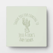 Saguaro Cactus Hand Drawn Green Baby Shower Fotoplatte (Vorderseite)