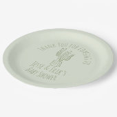 Saguaro Cactus Hand Drawn Green Baby Shower Pappteller (Schrägansicht)