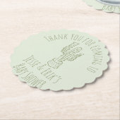 Saguaro Cactus Hand Drawn Green Baby Shower Untersetzer (angewinkelt)