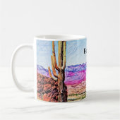 Saguaro Cactus Lila Mountians Blue Lake Arizona Kaffeetasse (Links)