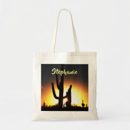 Saguaro Cactus mit Personalisiertem Namen Tragetasche