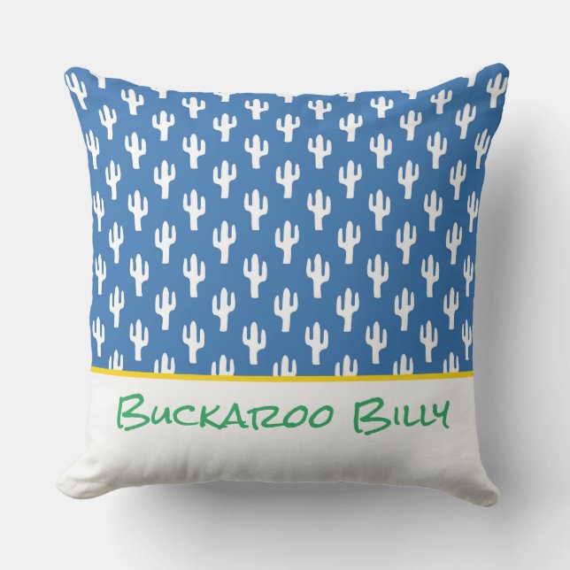 Saguaro Cactus Modern Desert NAME Southwest Fun Kissen (Vorderseite)