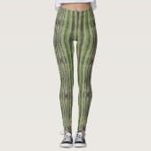 Saguaro Cactus Needles Vertical Stripe Südwesten Leggings (Vorderseite)