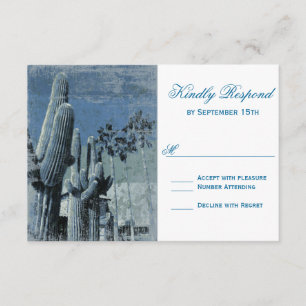 Saguaro Cactus Palm Tree Arizona Wedding RSVP Card Karte