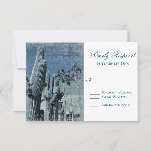 Saguaro Cactus Palm Tree Arizona Wedding RSVP Card Karte (Vorderseite)