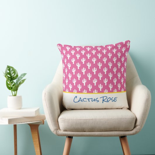 Saguaro Cactus Pattern Moderner WüstenNAME Pink Kissen (Stuhl )