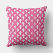 Saguaro Cactus Pattern Moderner WüstenNAME Pink Kissen (Rückseite)