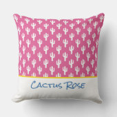 Saguaro Cactus Pattern Moderner WüstenNAME Pink Kissen (Vorderseite)