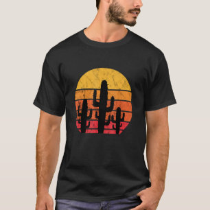 Saguaro Cactus Plant Vintage Retro Sunset Succulen T-Shirt