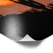 Saguaro Cactus Silhouette Arizona Red Sunset Fotodruck (Ecke)