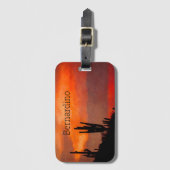 Saguaro Cactus Silhouette Arizona Red Sunset Gepäckanhänger (Vorderseite Vertikal)